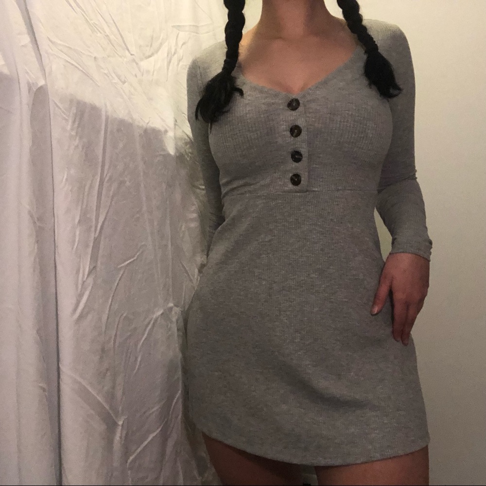 Forever 21 Fitted Grey Dress